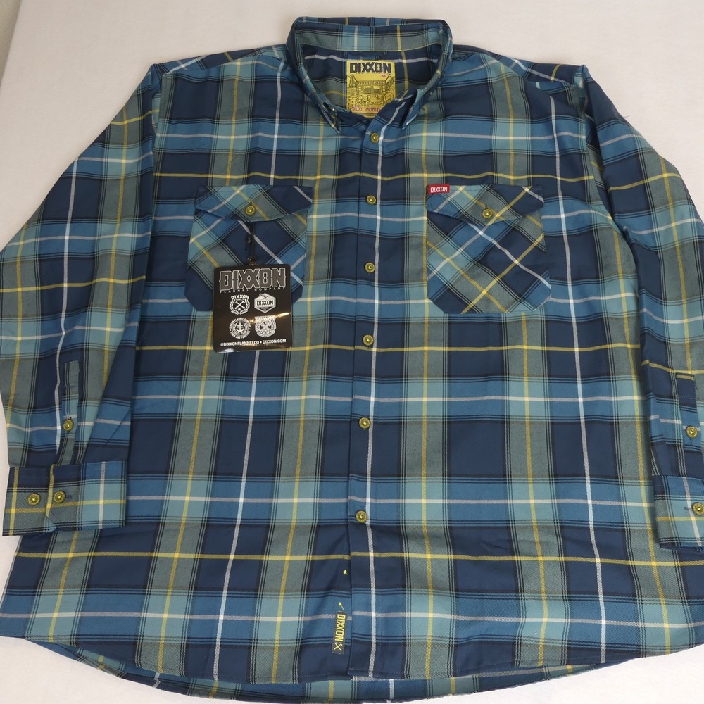 NWT Dixxon Flannel The Complex Button Down Long‎ Sleeve Shirt Plaid Men's 5XL